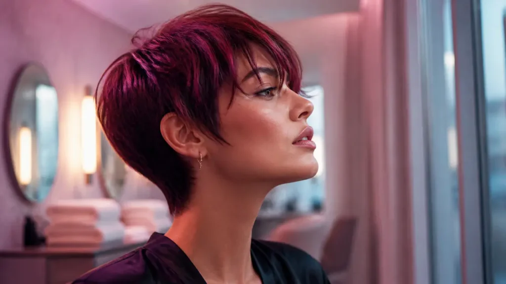 Pixie 2025 : frange effilée, nuque courte et mouvement autour du visage