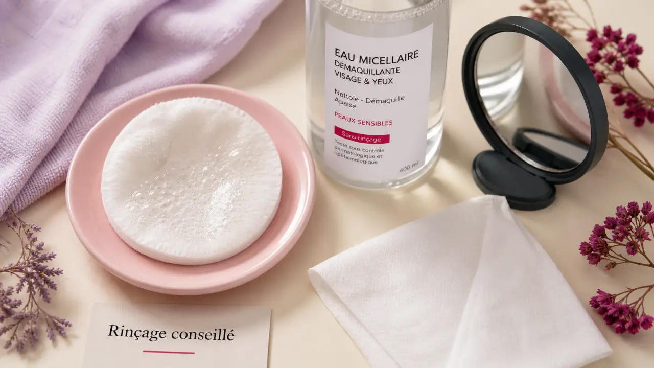 Eau micellaire avis dermatologue : coton et liquide pour démaquiller