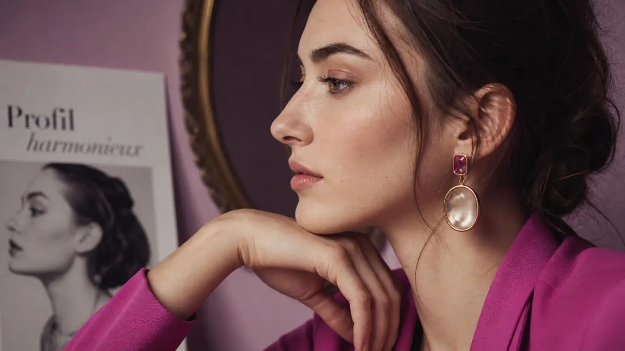 Long nez femme profil, maquillage et angles