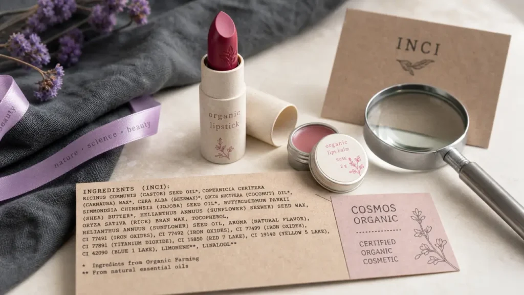 Rouge à lèvres bio : labels, INCI ou peau sensible, que privilégier ?
